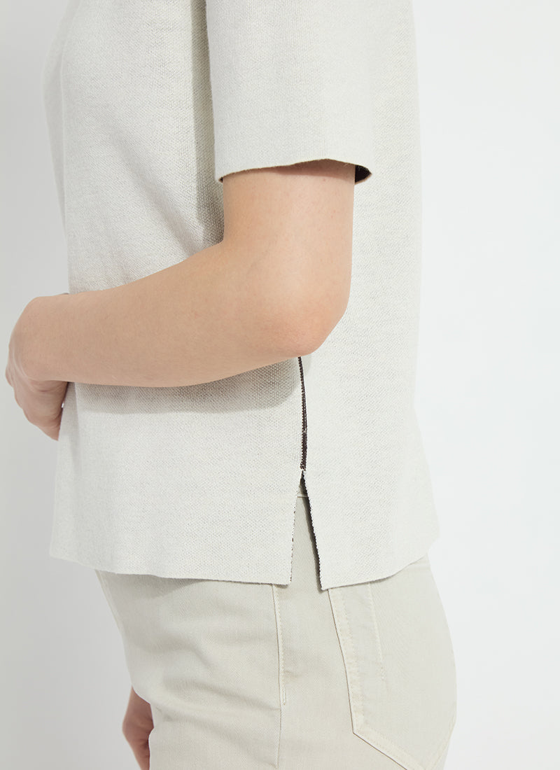 Lysse Odessa Reversible Knit Short Sleeve Tee Refined Taupe/Double Espresso