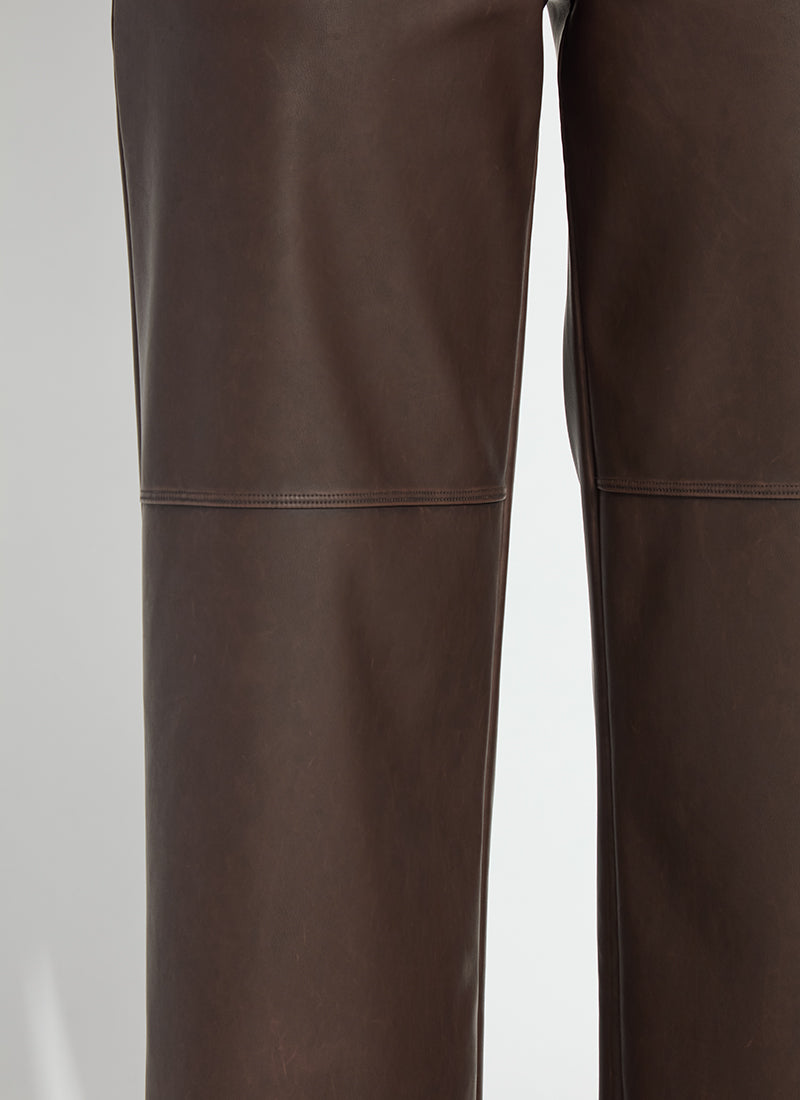 Lysse Cortina Hi Waist Wide Leg Vegan Leather (30" Inseam) Truffle
