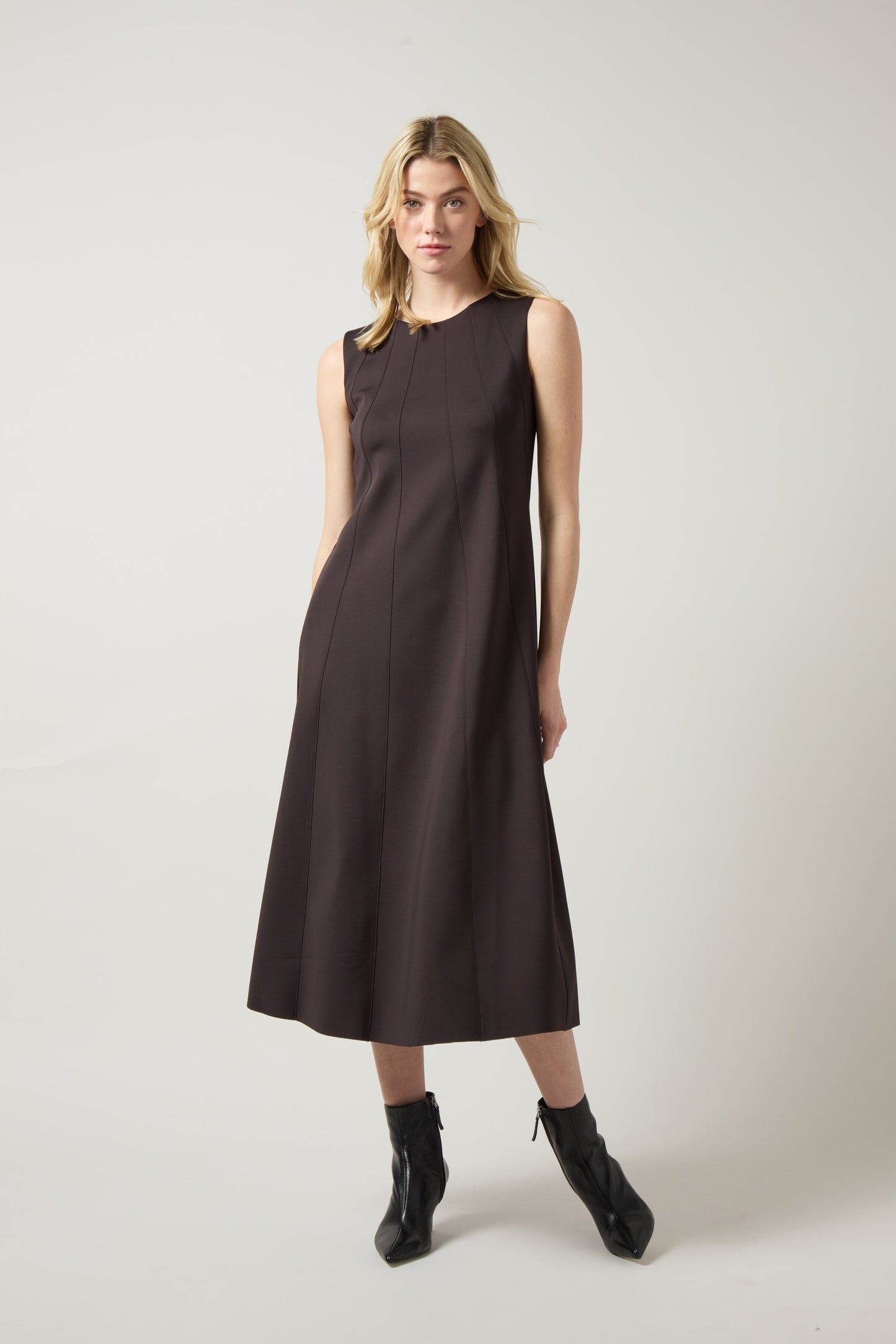 Lysse Maurelle Neoprene Seamed Dress Double Espresso
