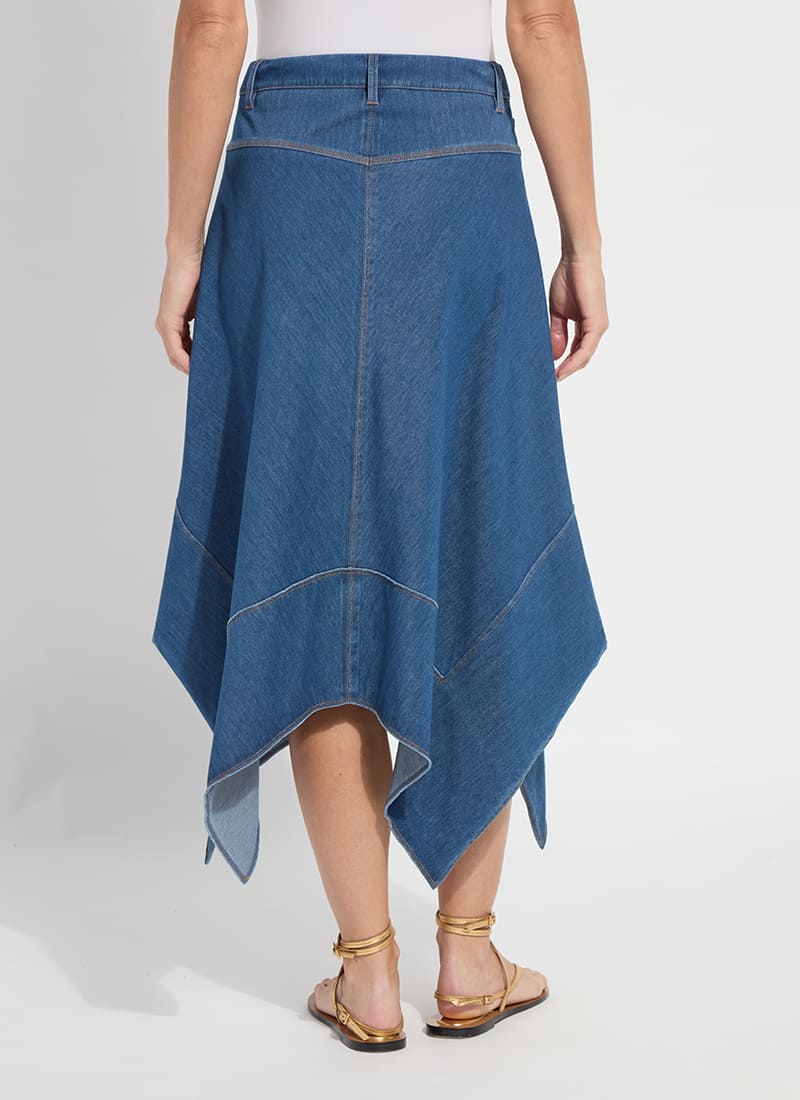 Lysse Lucille Handkerchief Denim Skirt Mid Wash