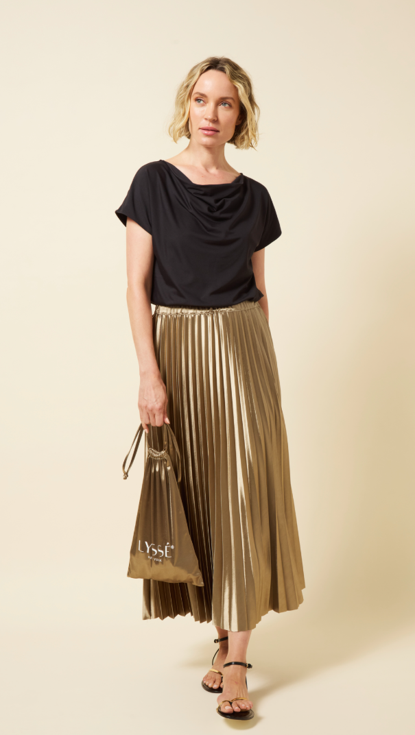 Lysse Nina Pleated Midi Skirt Celadon