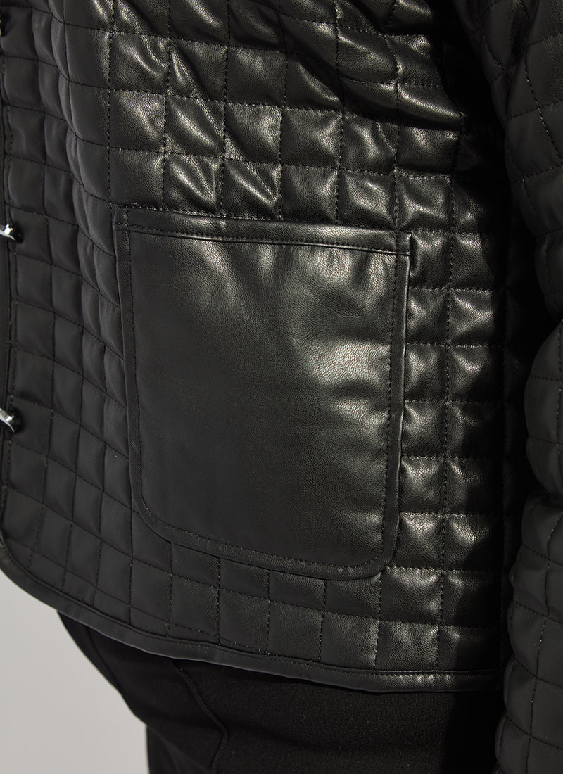 Lysse Agnes Quilted Vegan Leather Jacket Curvy Black