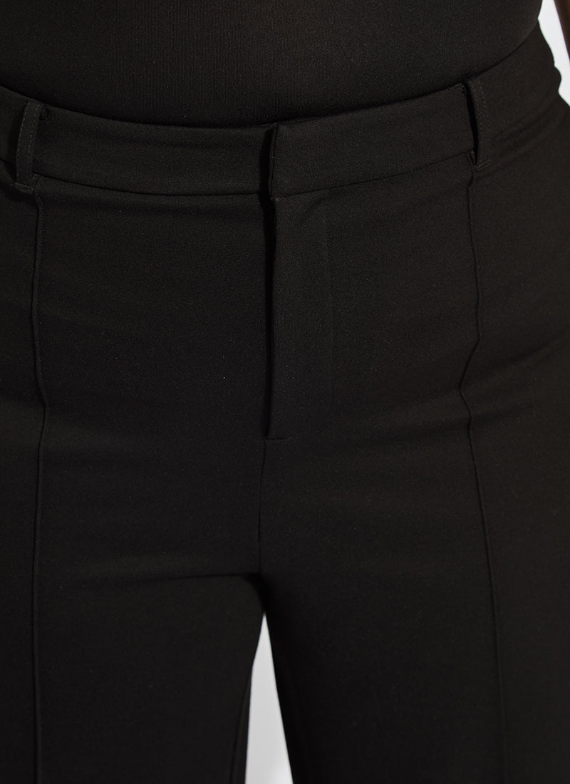 Lysse Nadia Zip Front Ponte Trouser Curvy Black