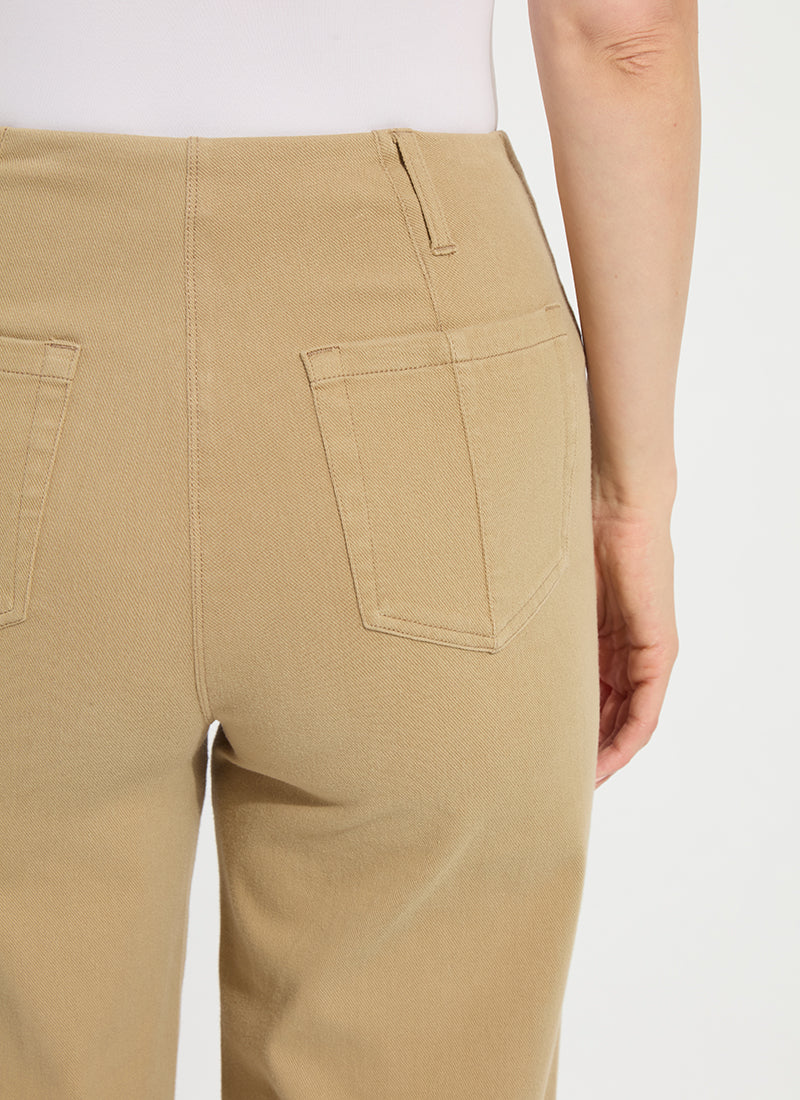 Lysse Margo Hi Waist Wide Crop Denim (26" Inseam) Raw Umber