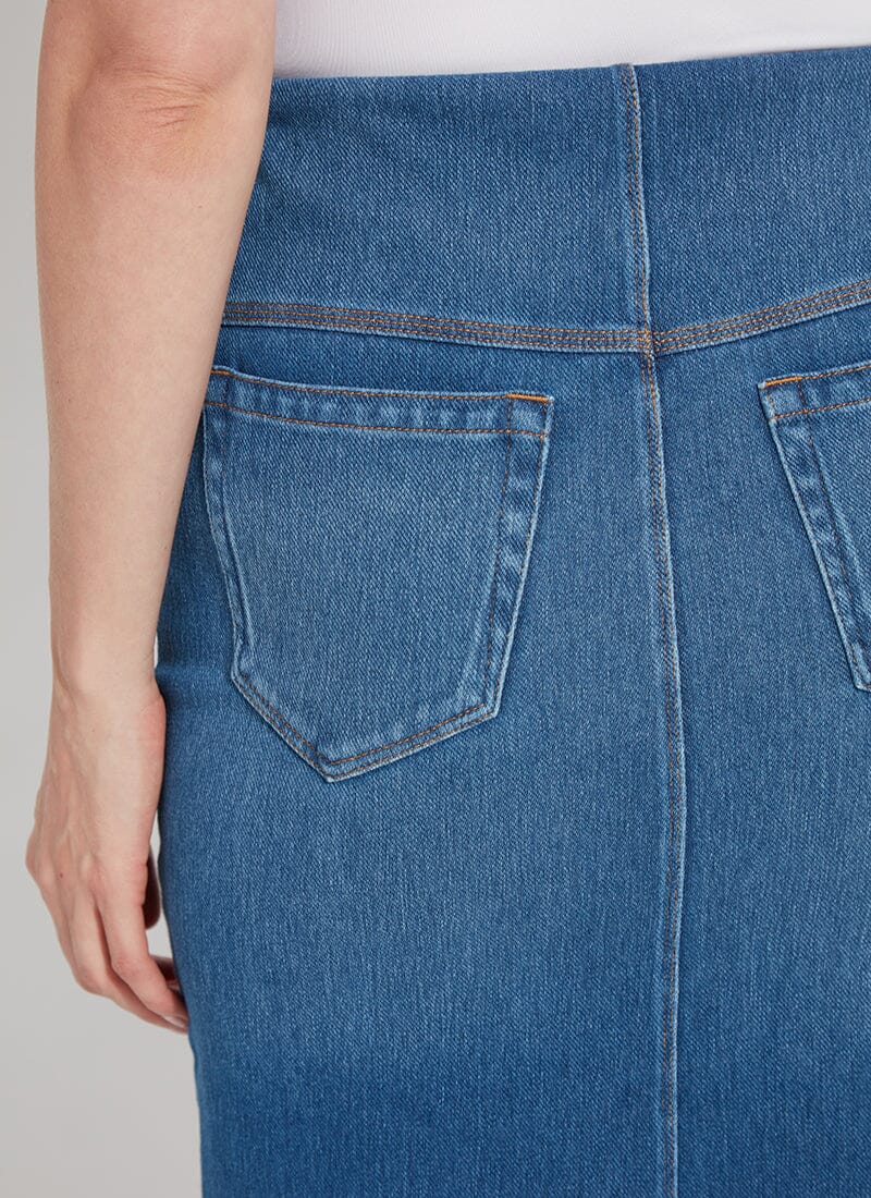 Lysse Lyrica Denim Skirt (25" Inseam) Midwash