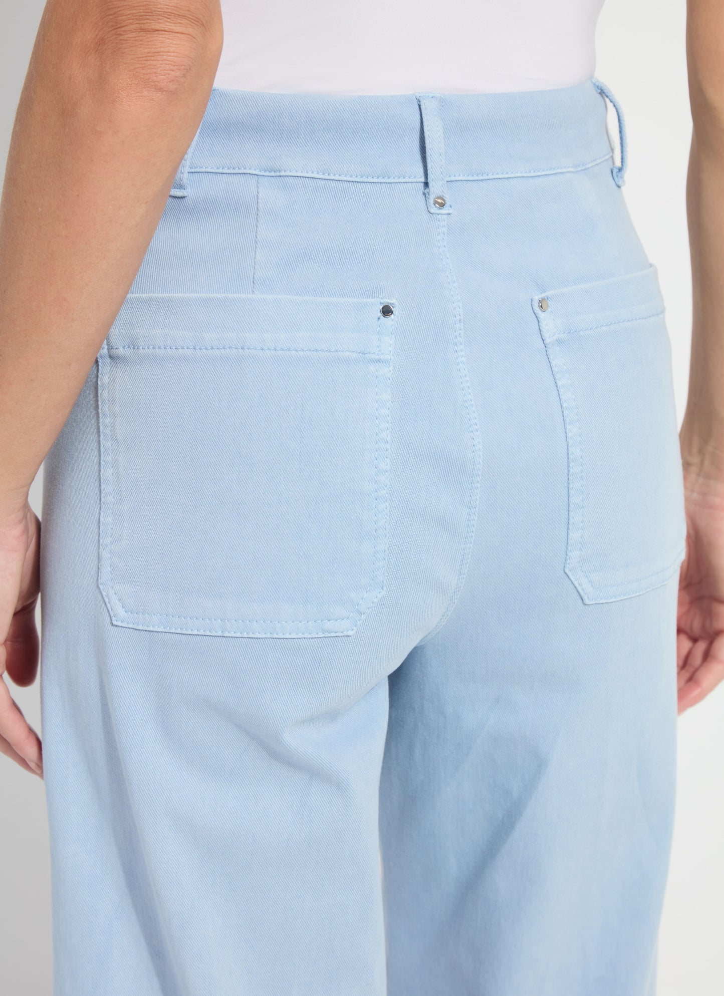 Lysse Erin Hi Waist Wide Leg Denim - Antique Wash Chalk Blue (28" Inseam) Antique Wash Chalk Blue