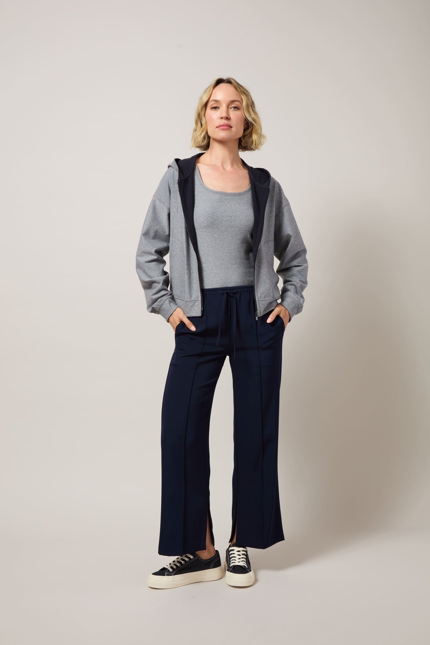Lysse Jovie Reversible Hoodie True Navy Grey Melange
