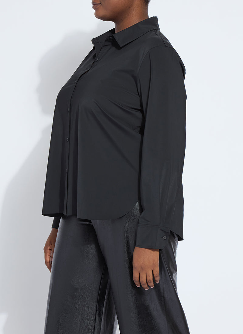 Lysse Connie Slim Button Down Curvy White