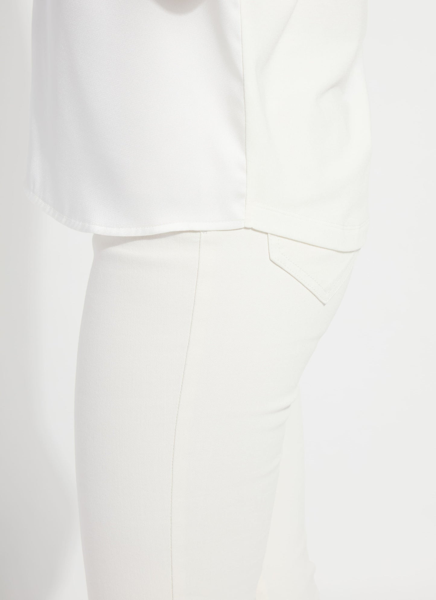 Lysse Saori V Neck Mix Media Top Off-White