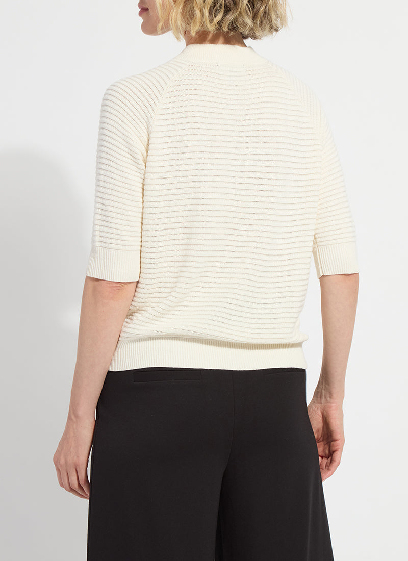 Lysse Regina Short Sleeve Cardigan Ecru