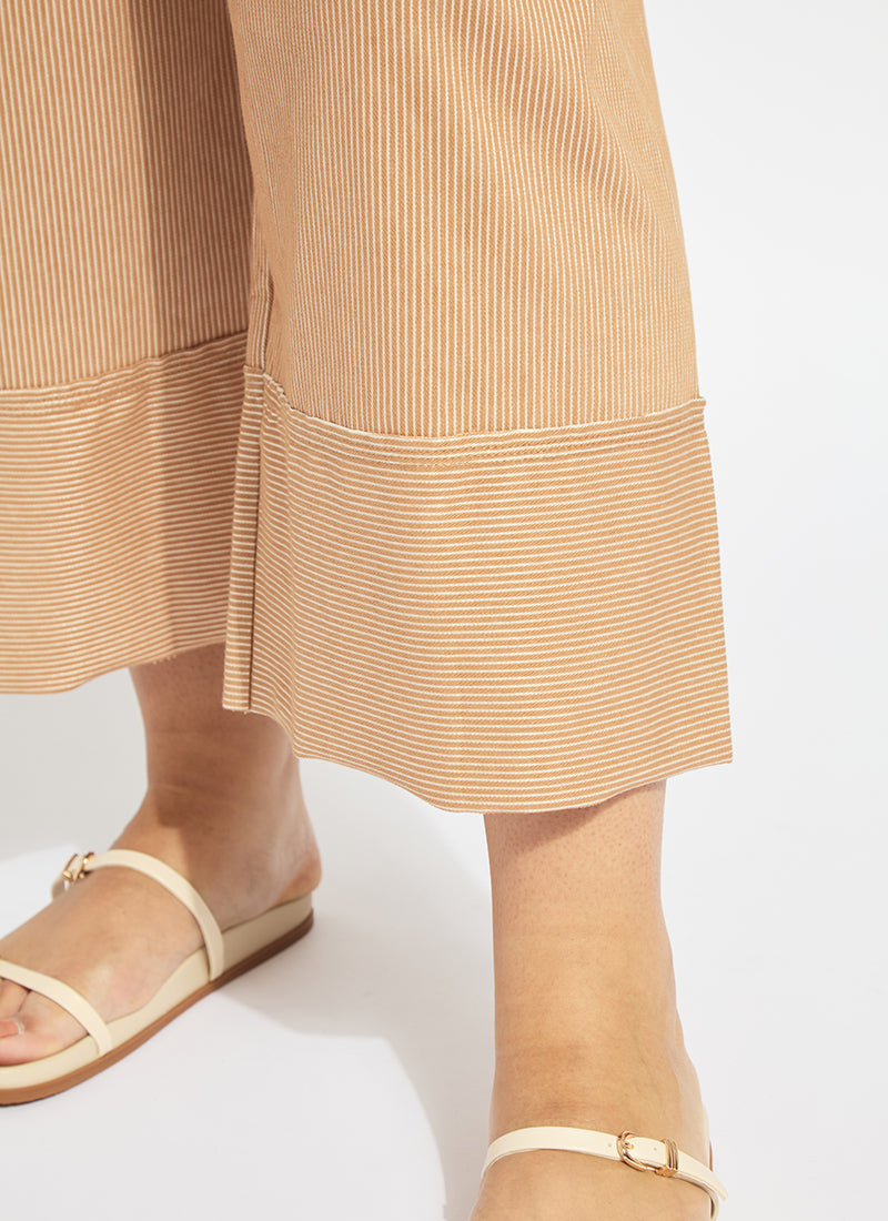 Lysse Analia Wide Leg Denim Curvy (25" Inseam) Cinnamon Sheen Line
