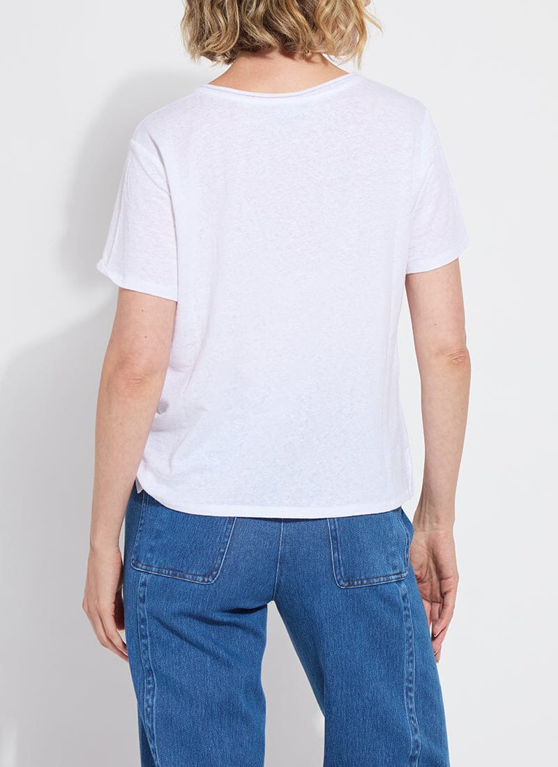 Lysse Cyrus Box-Cut V-Neck Tee White