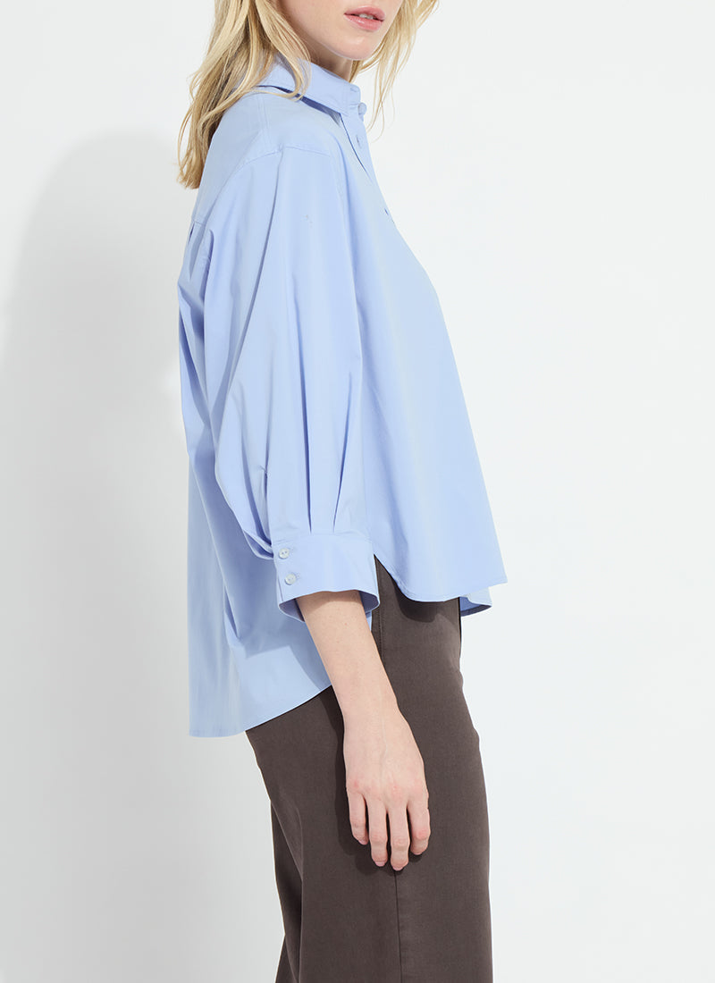 Lysse Enid Oversized Cropped Shirt Forget Me Not Blue