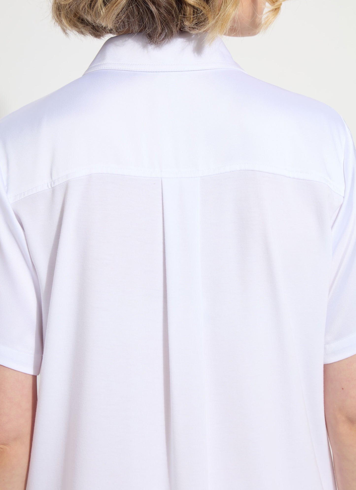 Lysse Safira Shirt Collar Mix Media Top White