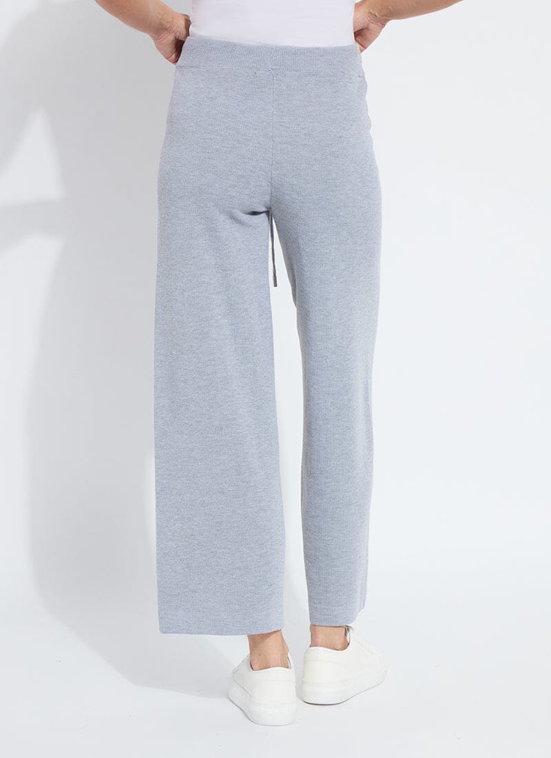 Lysse Violetta Knit Lounge Wide Leg Pant (28" Inseam) Grey Melange