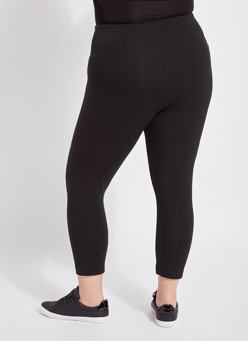 Lysse Flattering Cotton Crop Legging (Plus Size) Black