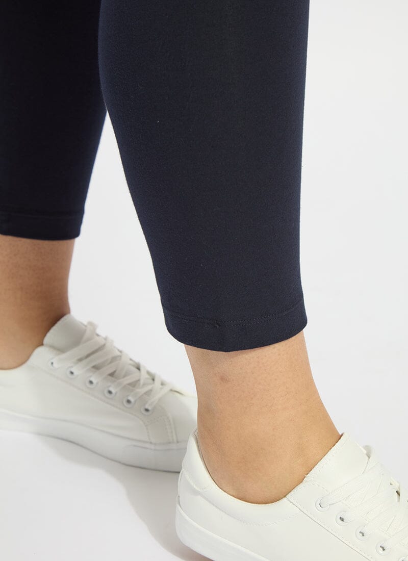 Lysse Flattering Cotton Crop Legging (Plus Size) Midnight