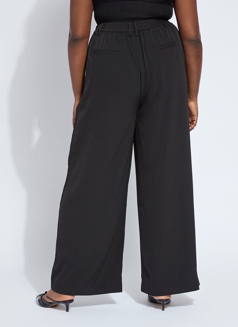 Lysse Darcy Pleated Wide Leg Trouser Curvy (32" Inseam) Black