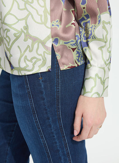 Lysse Seraphina Mock Neck Blouse Antique Garden