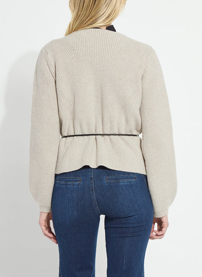 Lysse Ravenna Peplum Knitted Cardigan Refined Taupe