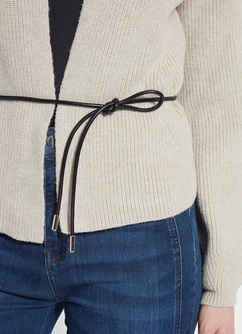 Lysse Ravenna Peplum Knitted Cardigan Refined Taupe