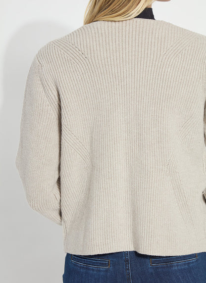 Lysse Ravenna Peplum Knitted Cardigan Refined Taupe