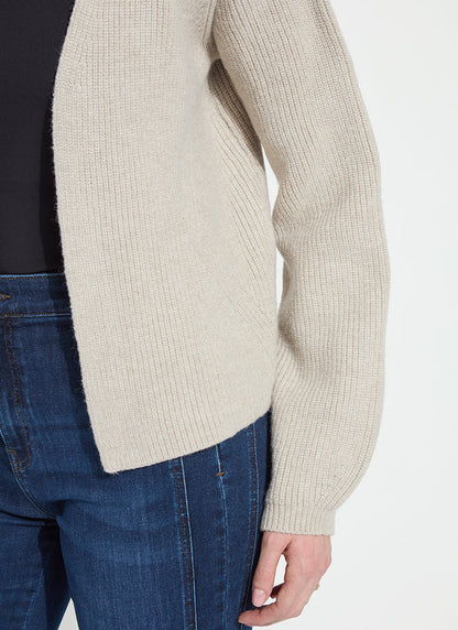 Lysse Ravenna Peplum Knitted Cardigan Refined Taupe