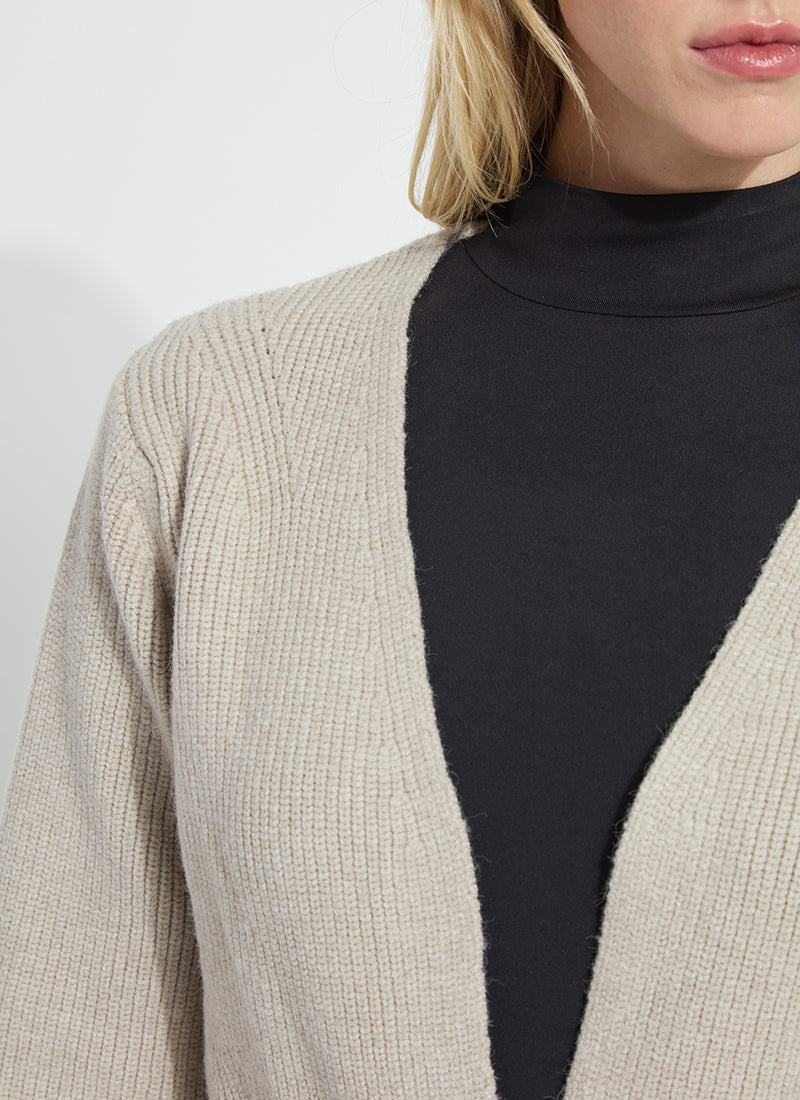 Lysse Ravenna Peplum Knitted Cardigan Refined Taupe