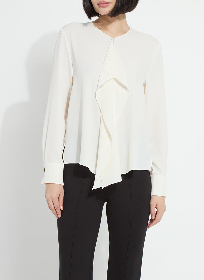 Lysse Celeste Flounced Blouse Natural Pearl