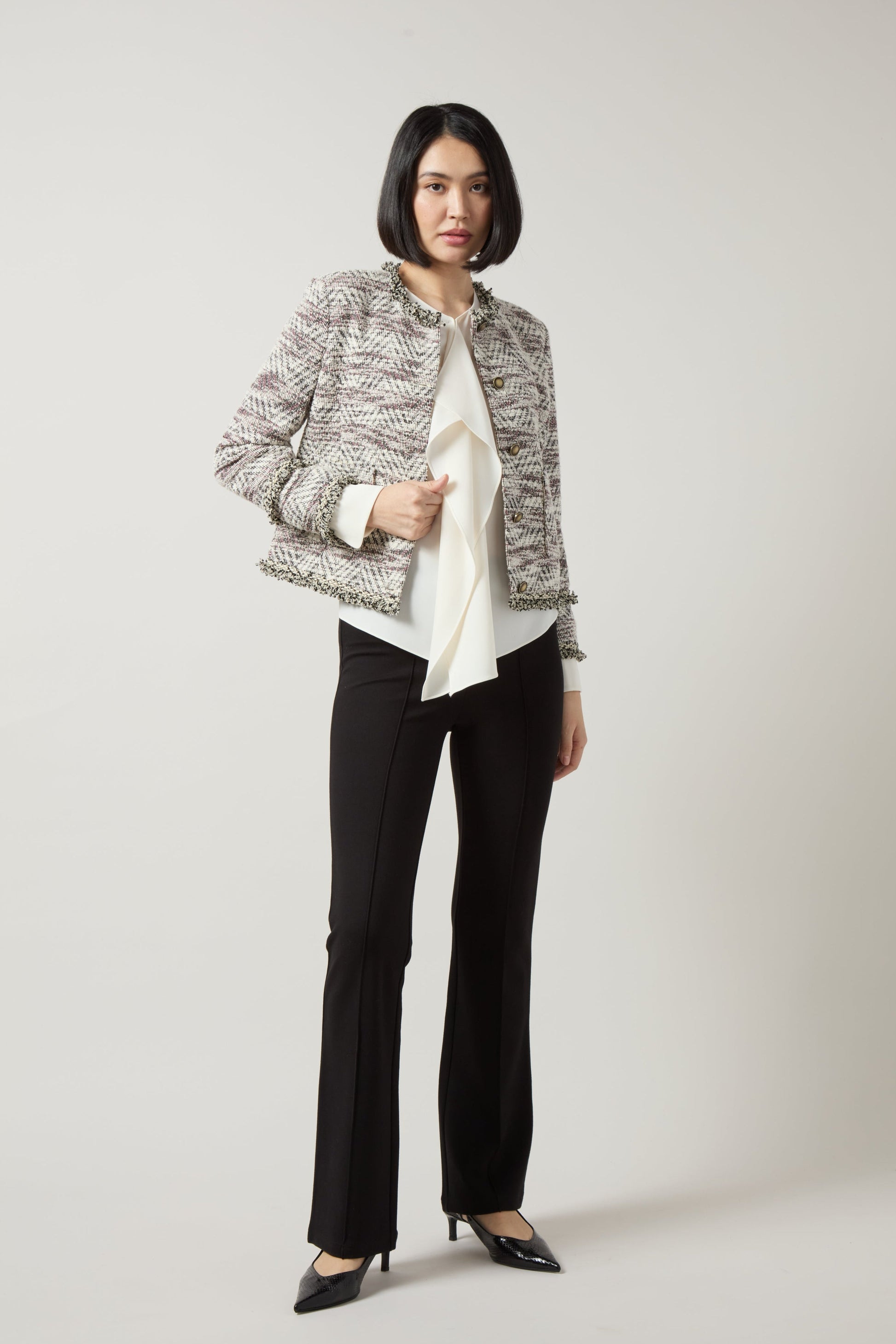 Lysse Celeste Flounced Blouse Natural Pearl