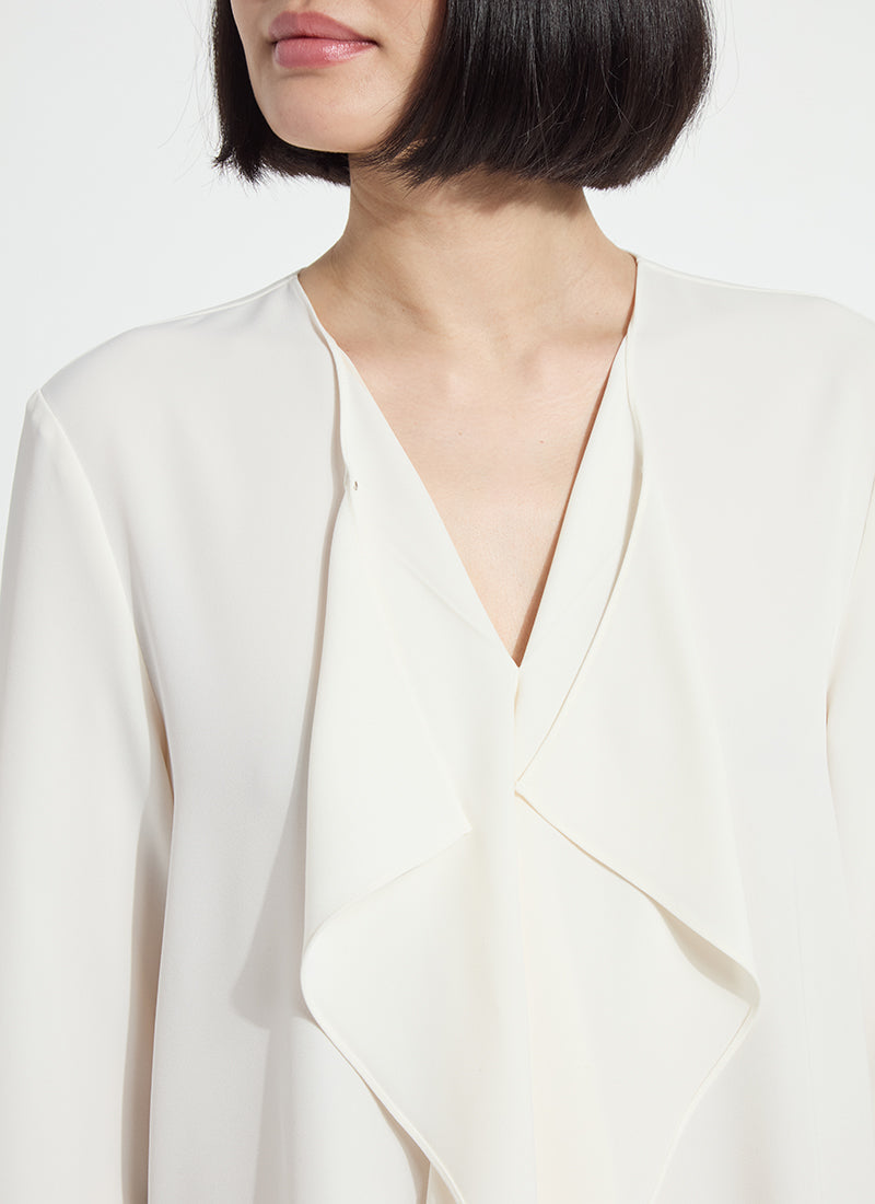 Lysse Celeste Flounced Blouse Natural Pearl