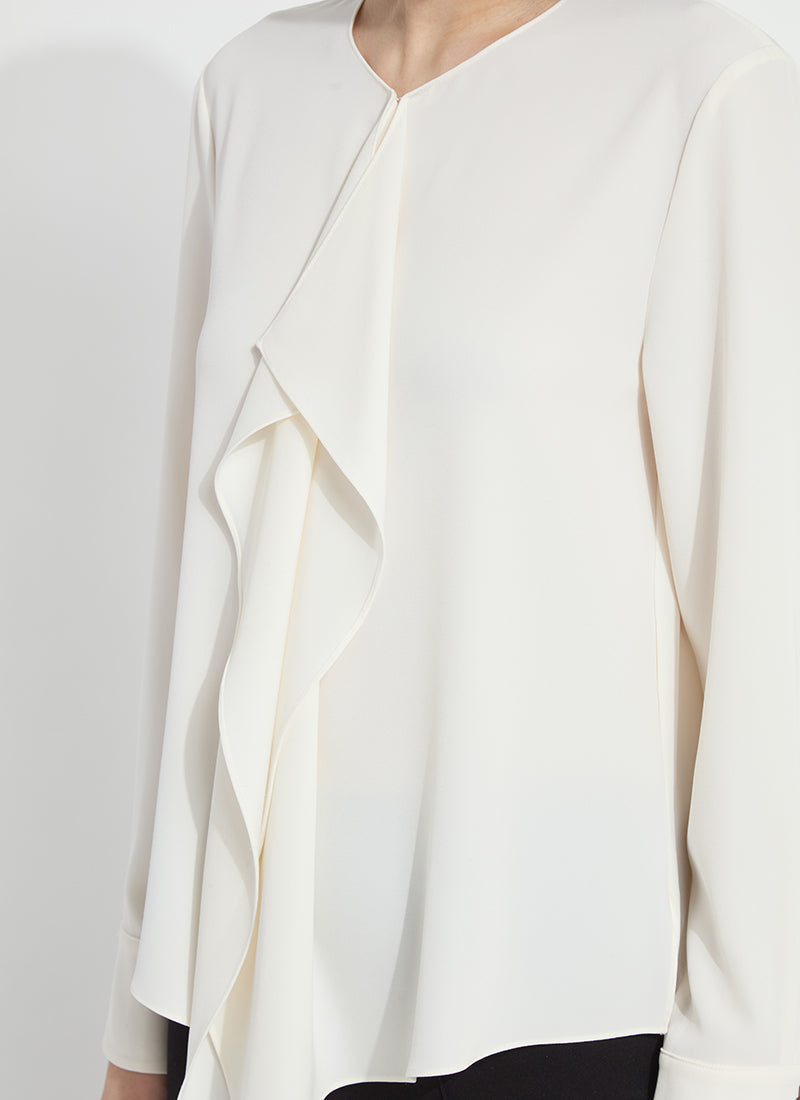 Lysse Celeste Flounced Blouse Natural Pearl