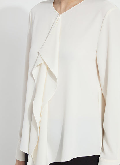 Lysse Celeste Flounced Blouse Natural Pearl