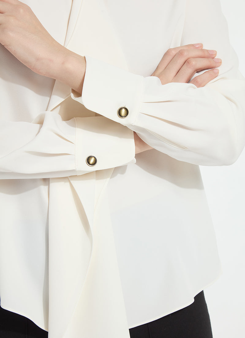Lysse Celeste Flounced Blouse Natural Pearl