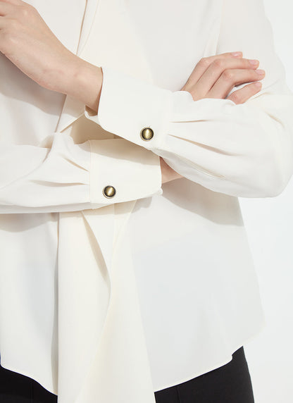 Lysse Celeste Flounced Blouse Natural Pearl
