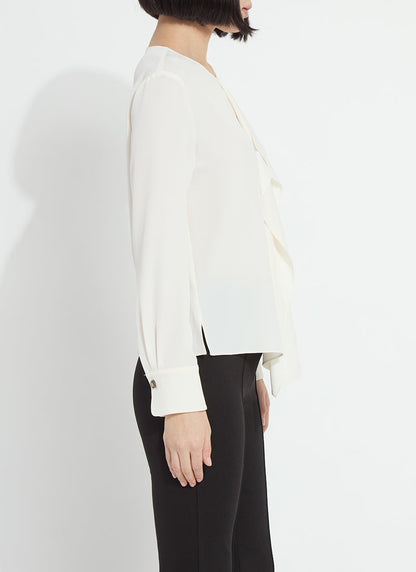 Lysse Celeste Flounced Blouse Natural Pearl