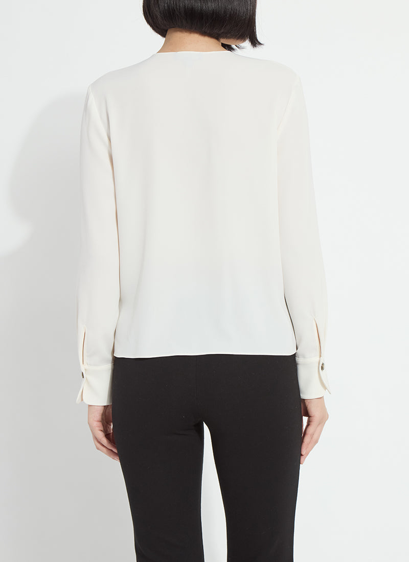Lysse Celeste Flounced Blouse Natural Pearl