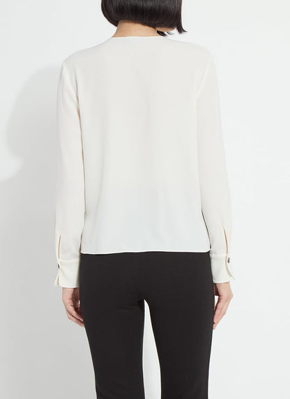 Lysse Celeste Flounced Blouse Natural Pearl