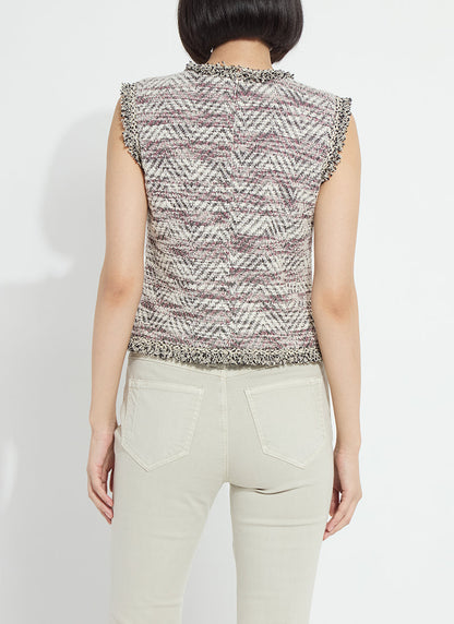 Lysse Cleo Sleeveless Tweed Shell Willow Weave Tweed