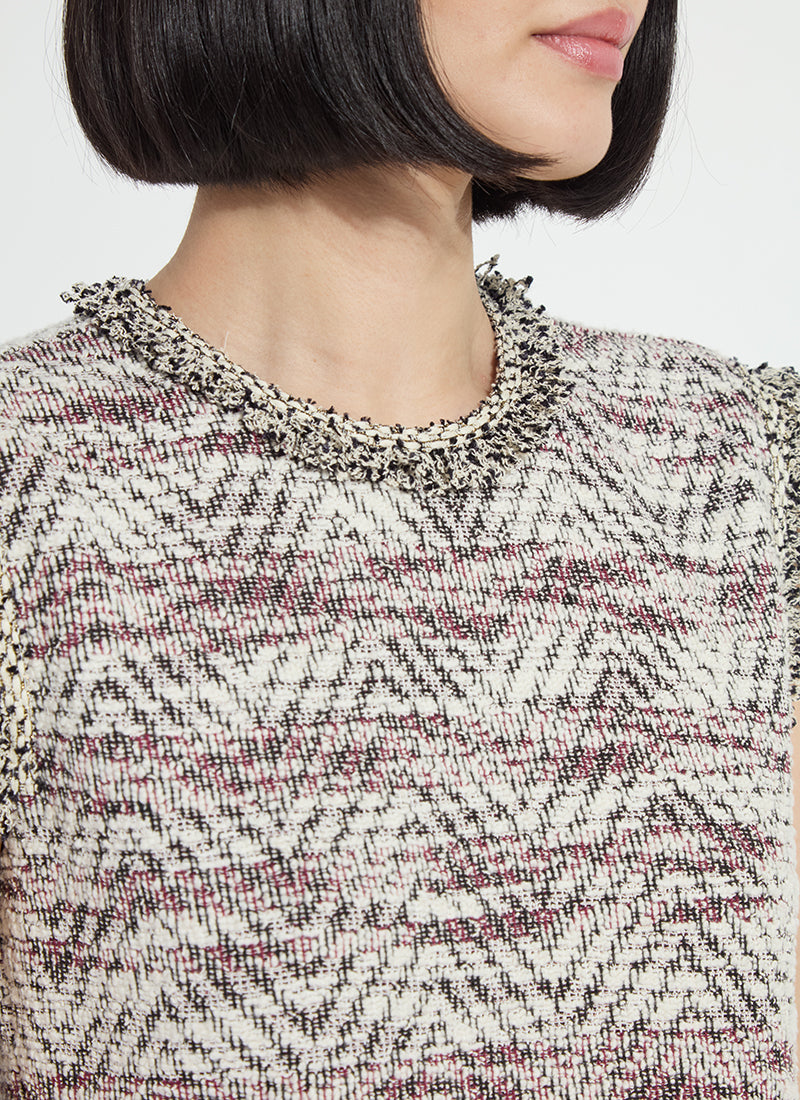 Lysse Cleo Sleeveless Tweed Shell Willow Weave Tweed