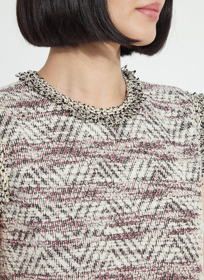 Lysse Cleo Sleeveless Tweed Shell Willow Weave Tweed