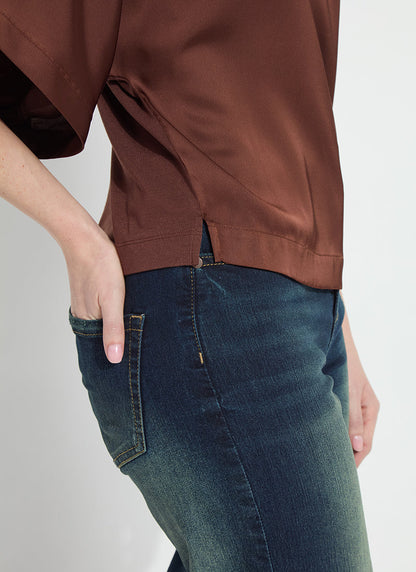 Lysse Ginger Mix-Media Dolman Tee Copper Blush