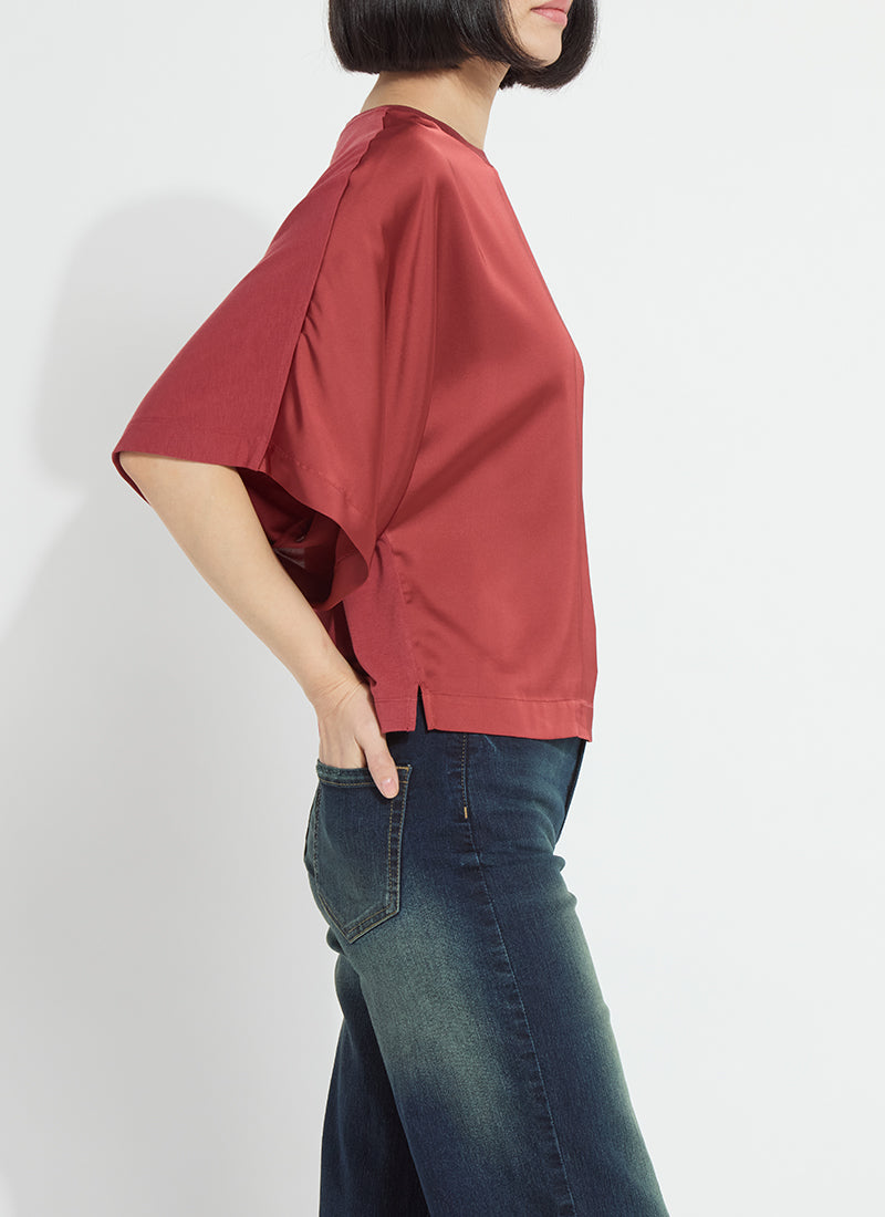 Lysse Ginger Mix-Media Dolman Tee Copper Blush
