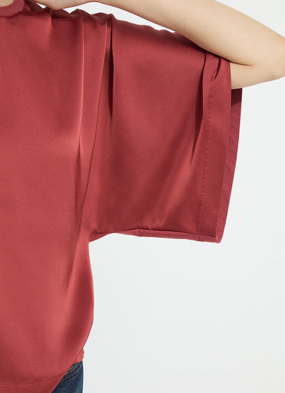 Lysse Ginger Mix-Media Dolman Tee Copper Blush
