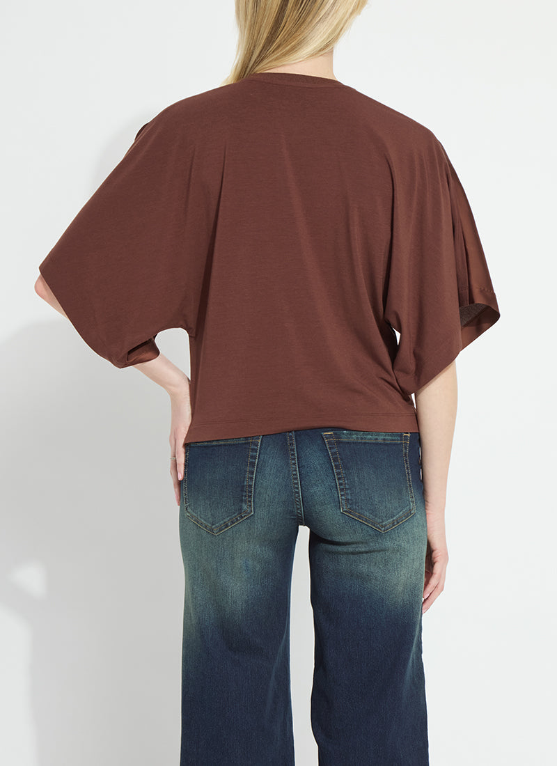 Lysse Ginger Mix-Media Dolman Tee Copper Blush