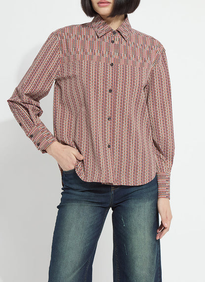 Lysse Marjorie Placed Print Button Up Shirt Transeasonal Crossover