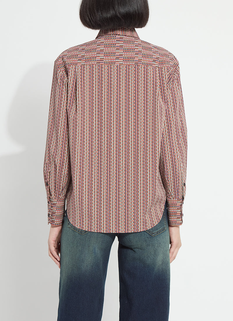 Lysse Marjorie Placed Print Button Up Shirt Transeasonal Crossover