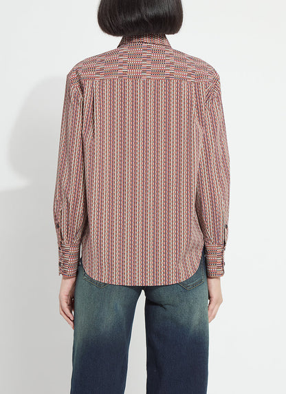 Lysse Marjorie Placed Print Button Up Shirt Transeasonal Crossover