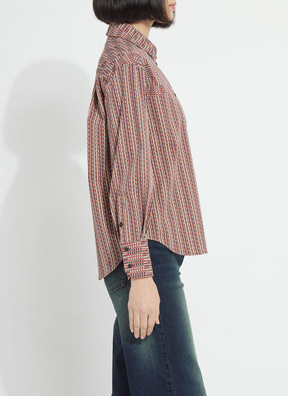 Lysse Marjorie Placed Print Button Up Shirt Transeasonal Crossover