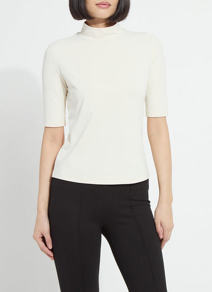 Lysse Clara Mockneck Elbow Sleeve Top Mosswood